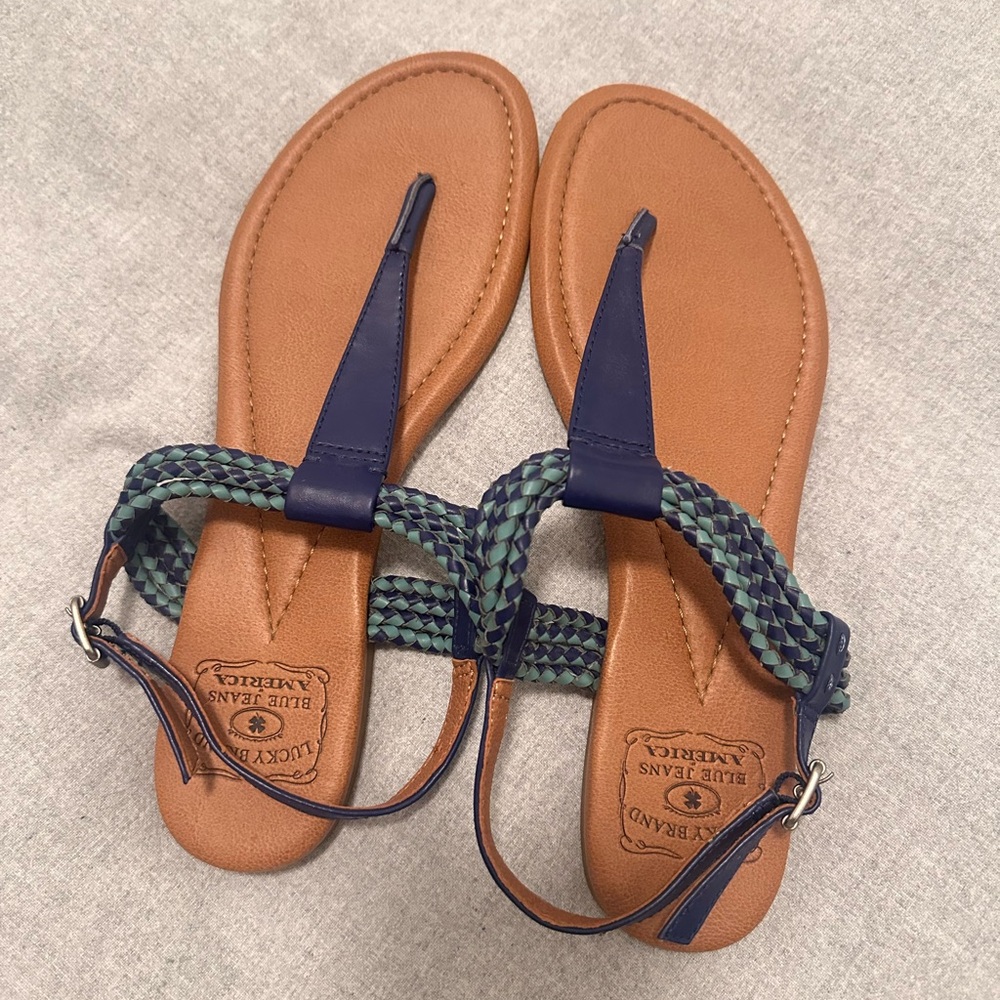 Lucky Brand Navy and Teal Women's Sandals